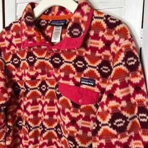 PATAGONIA l Aberdeen Butterfly Tribal Snap Pull Over T Synchilla RARE! Small
